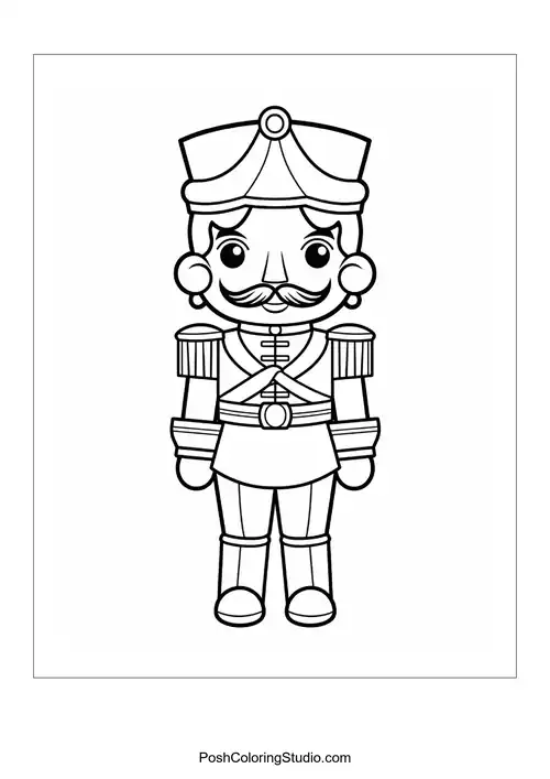 A nutcracker with a detailed uniform and a tall hat.