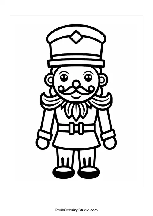 A nutcracker with a large hat and decorative beard.