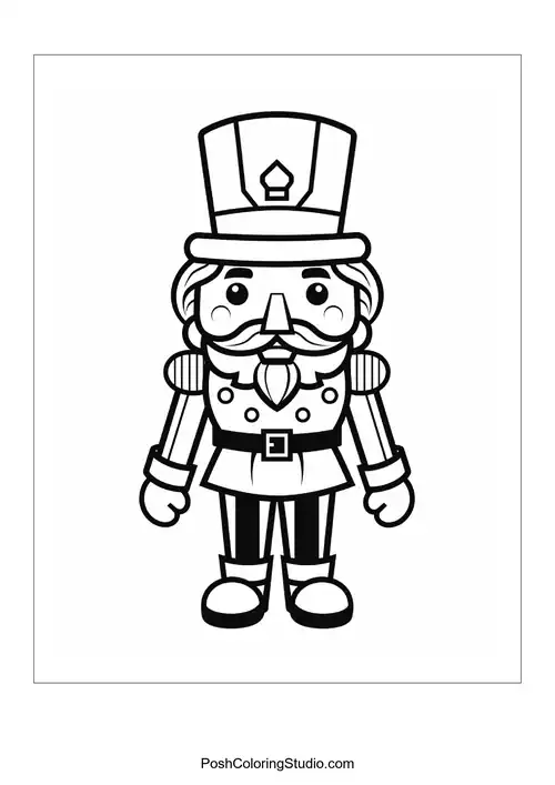 A nutcracker with a cheerful expression and a detailed outfit.