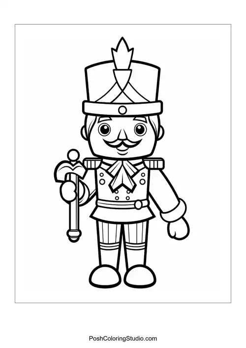 A nutcracker holding gifts with a festive appearance.