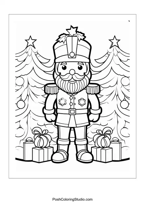 A nutcracker with a unique hairstyle and a detailed outfit.