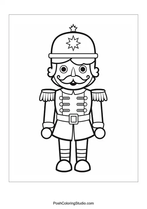 A nutcracker with a simple design and a friendly face.