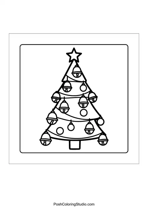 A tree adorned with musical notes and stars.