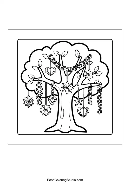 A tree with a variety of ornaments and a star on top.