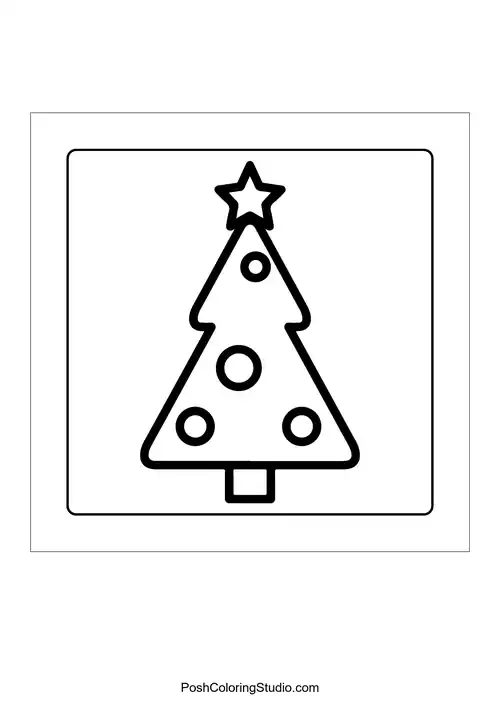 A minimalist Christmas tree with large polka dots.