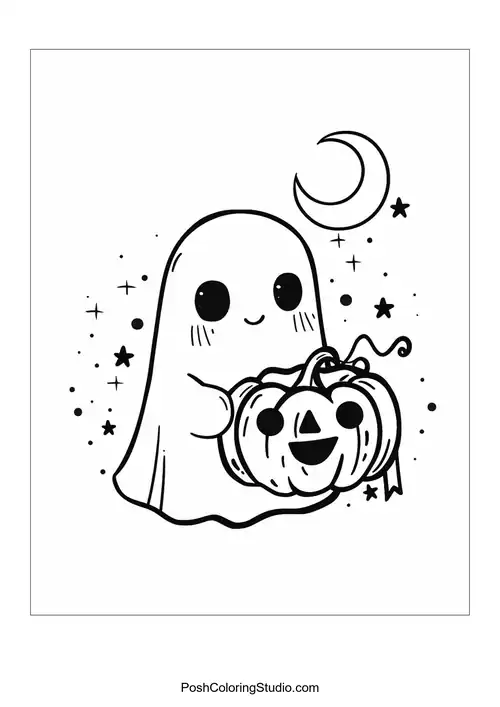 Cute Halloween Coloring Pages sample thumbnail