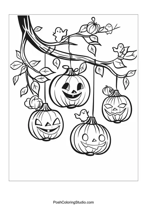 A scarecrow with a hat surrounded by pumpkins and grass.