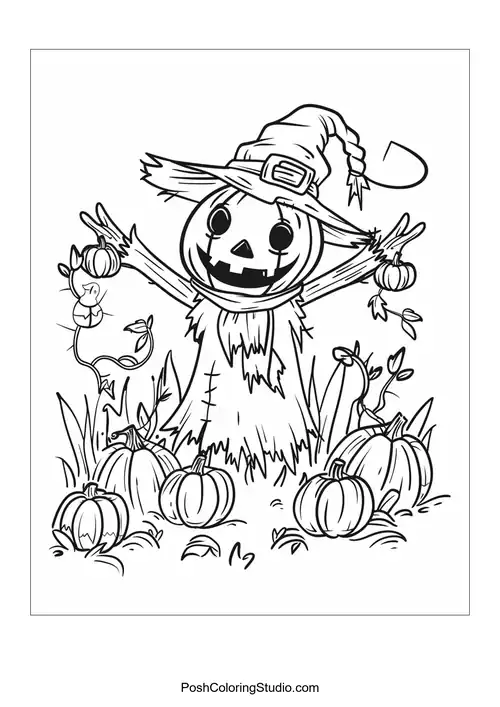 A skeleton running with a pumpkin bucket and bats flying.