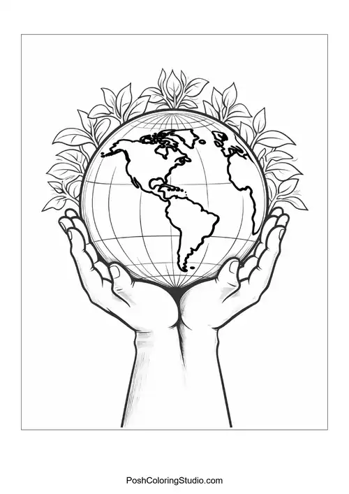 Hands holding a small plant in a pot.